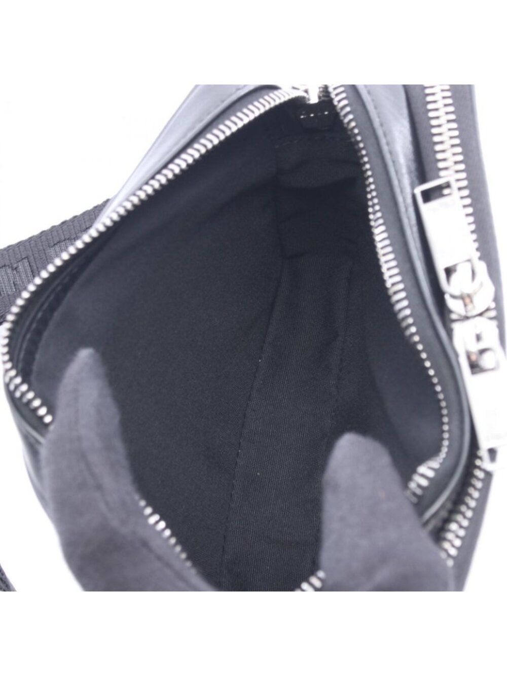 Dior Shoulder Bag CD Diamond Messenger Pouch Gray Black Canvas Leather - Picture 3 of 7